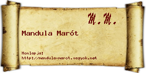 Mandula Marót névjegykártya